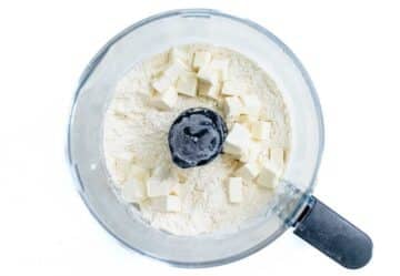 butter dice and flour in a food processor