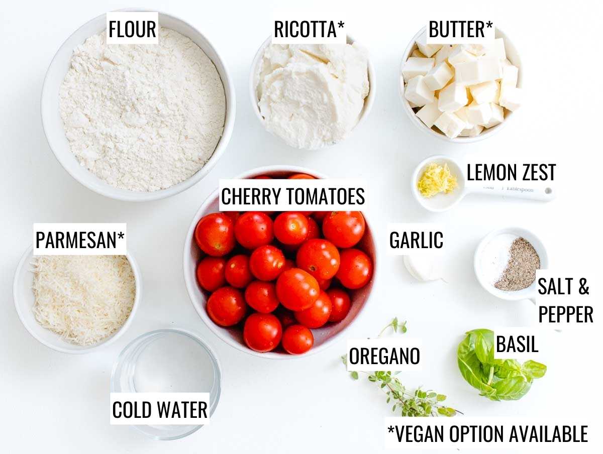 Tomato galette ingredients