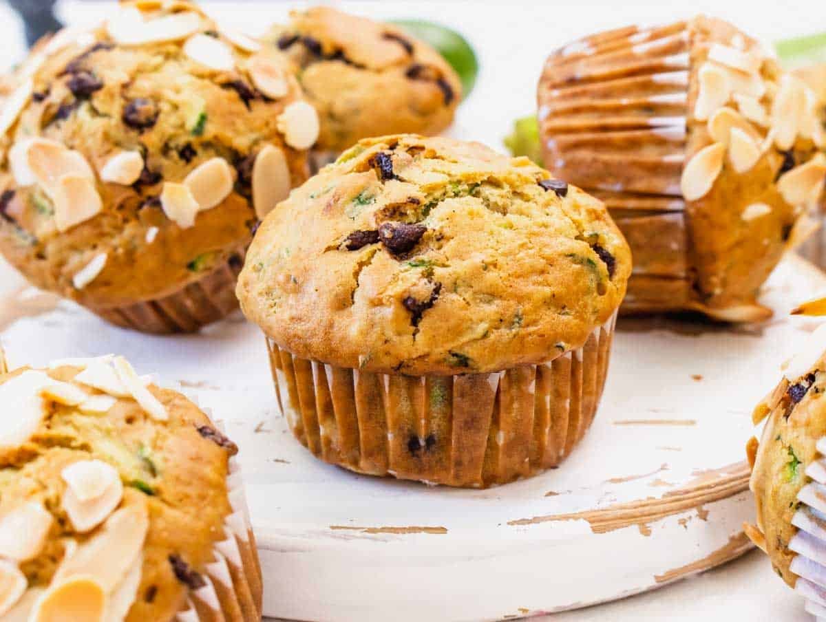 Zucchini muffins after baking