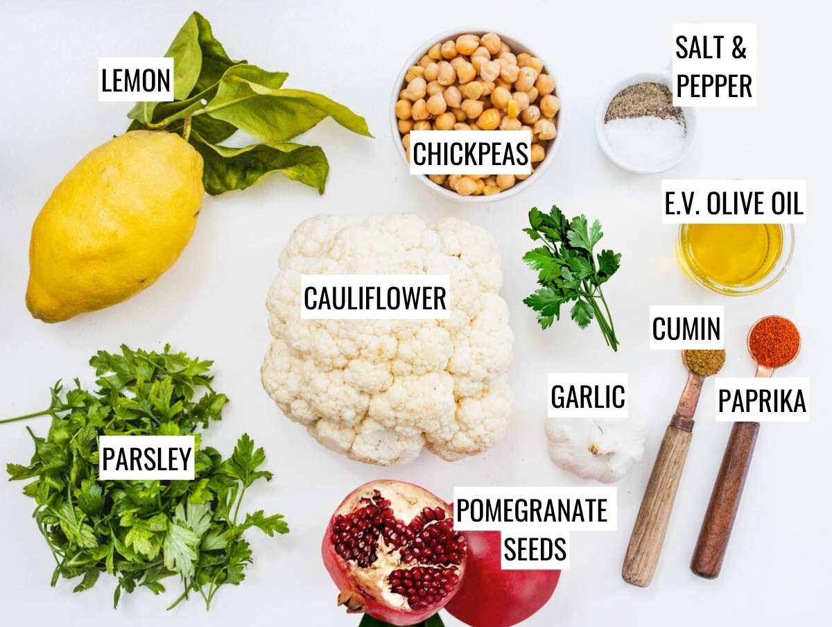 Cauliflower salad ingredients