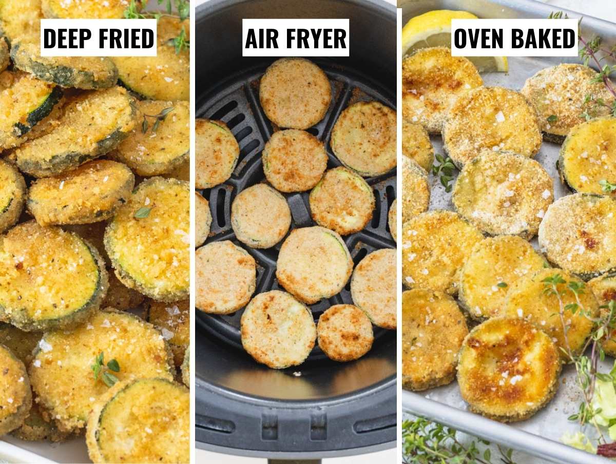 three cooking method for fried zucchini