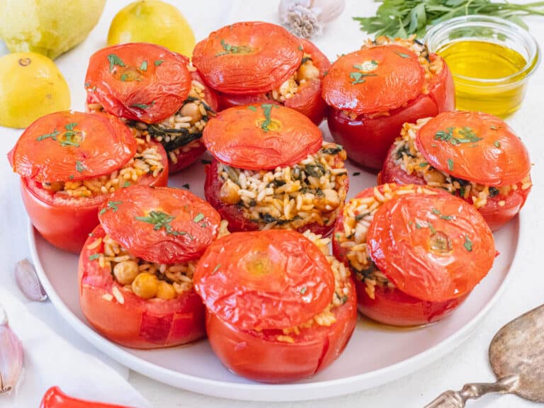 Stuffed tomatoes after baking