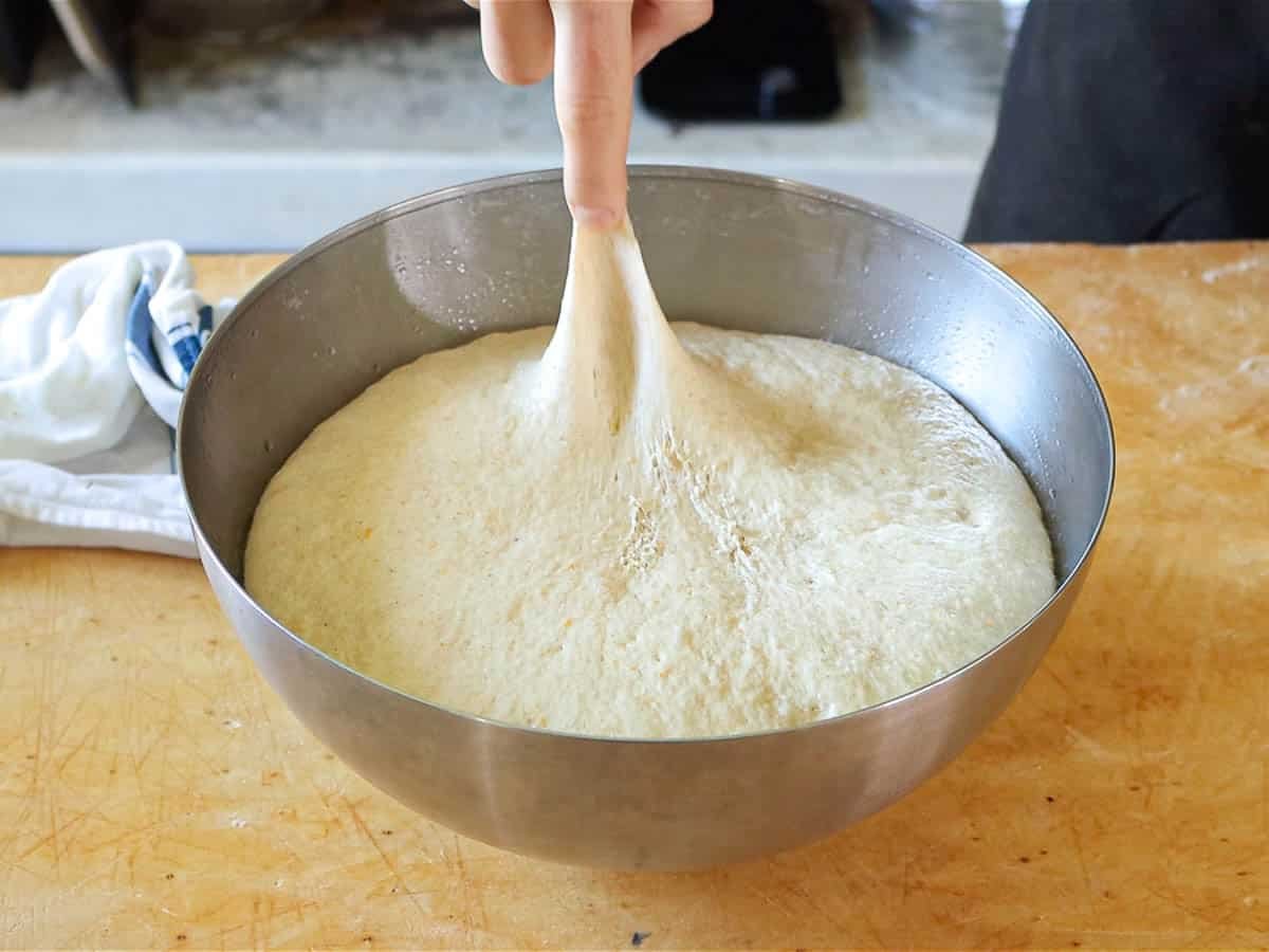 Vegan brioche dough and finger