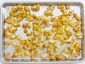 Tofu and cauliflower after baking