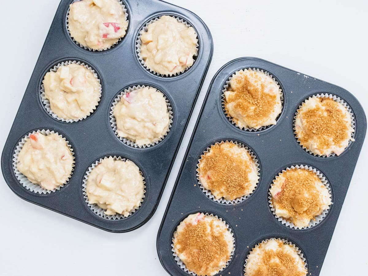 vegan apple muffins before baking