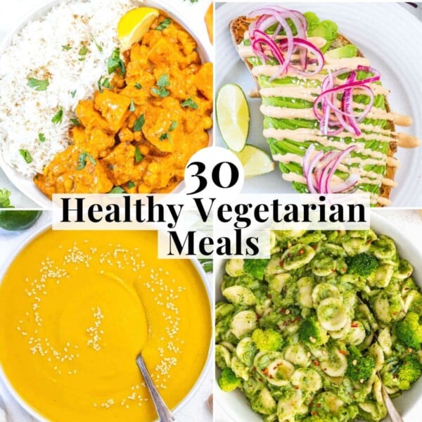 Healthy vegetarian Meals with pasta and soups