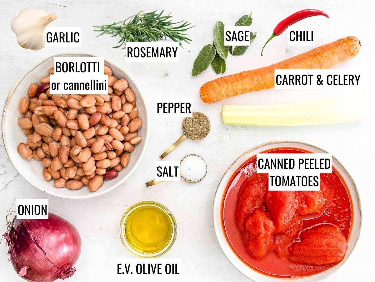 ingredients for bean stew