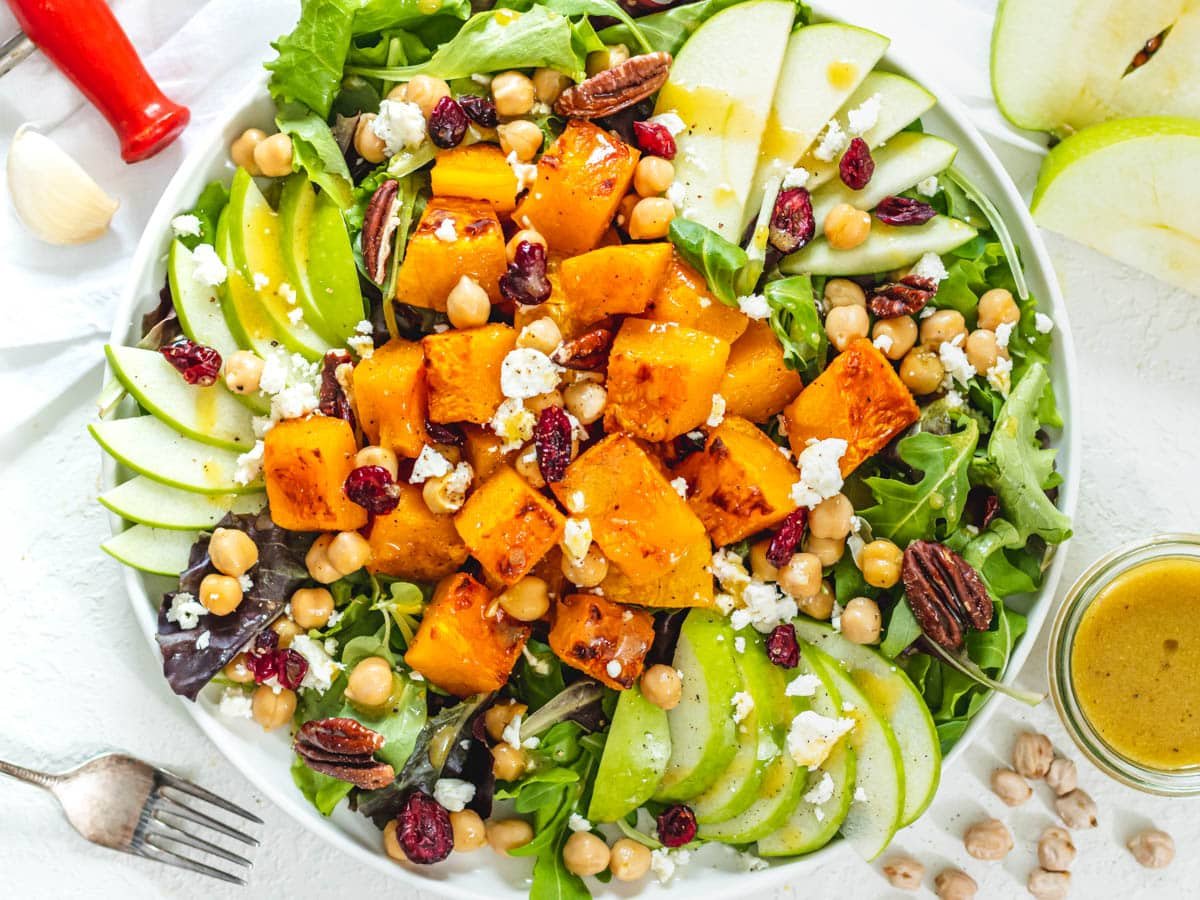butternut squash salad with dressing