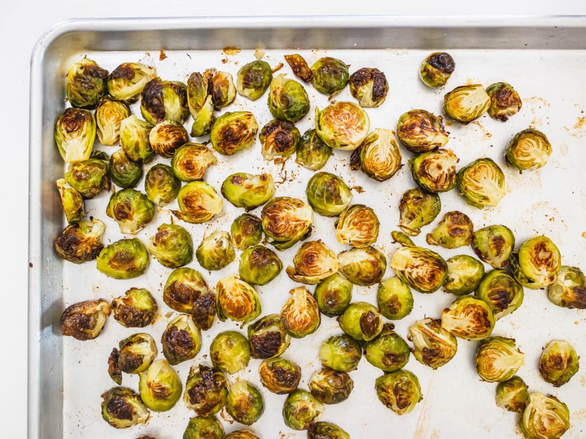 Roasted Brussels Sprouts after baking