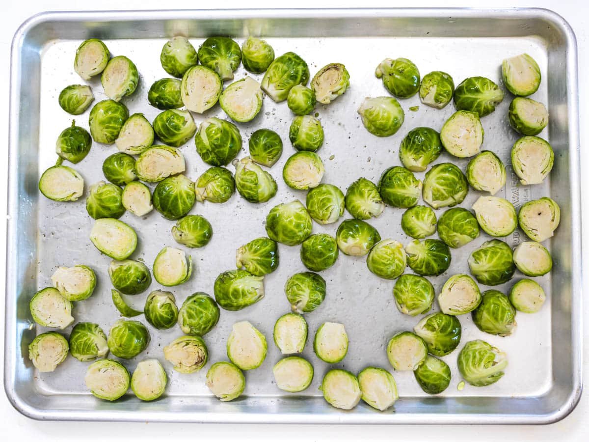 Roasted Brussels Sprouts before baking