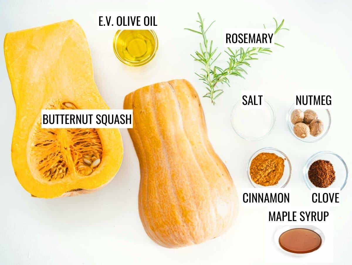 ingredients for baked butternut squash
