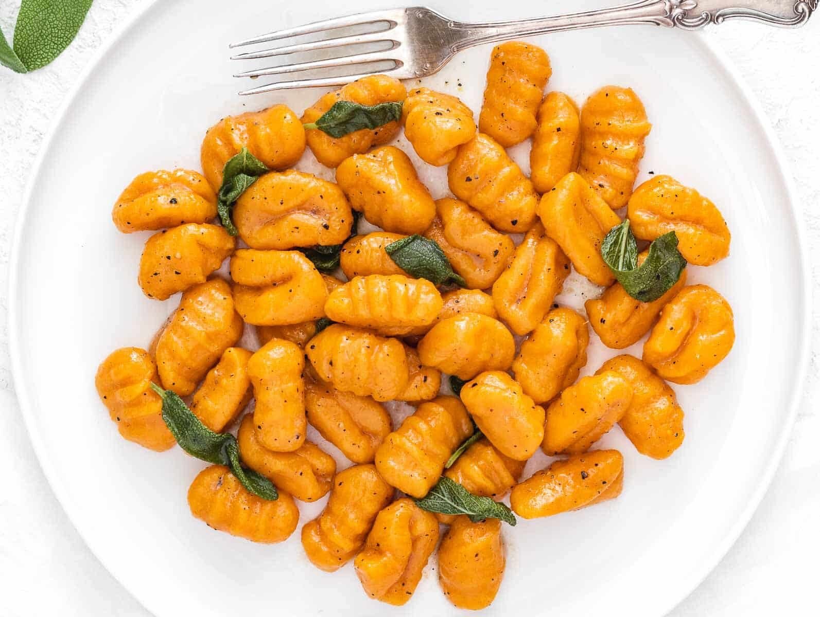 sweet potato gnocchi with butter and sage