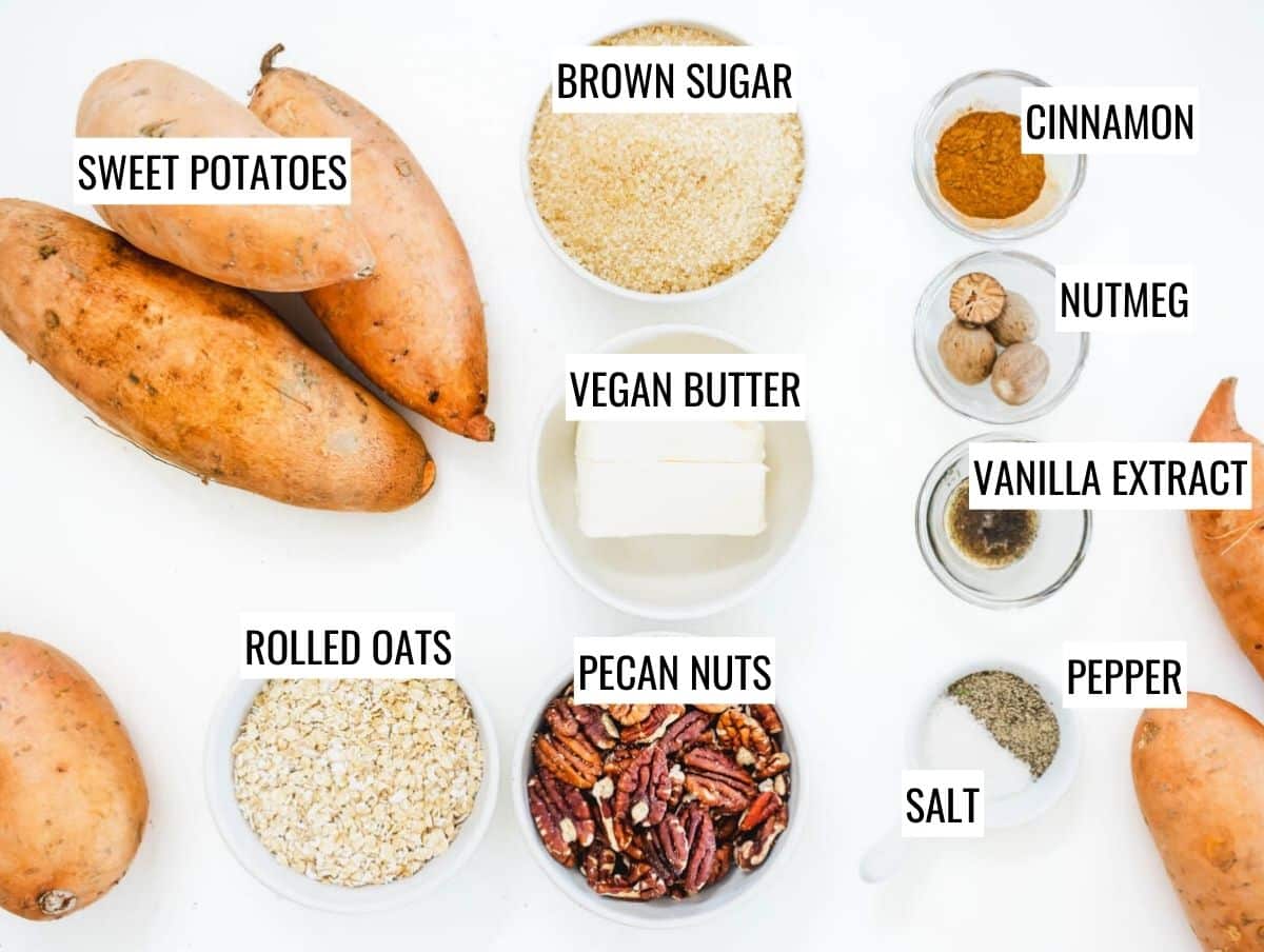 Vegan sweet potato casserole ingredients