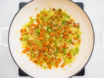 flavor base with onion, celery, and garlic