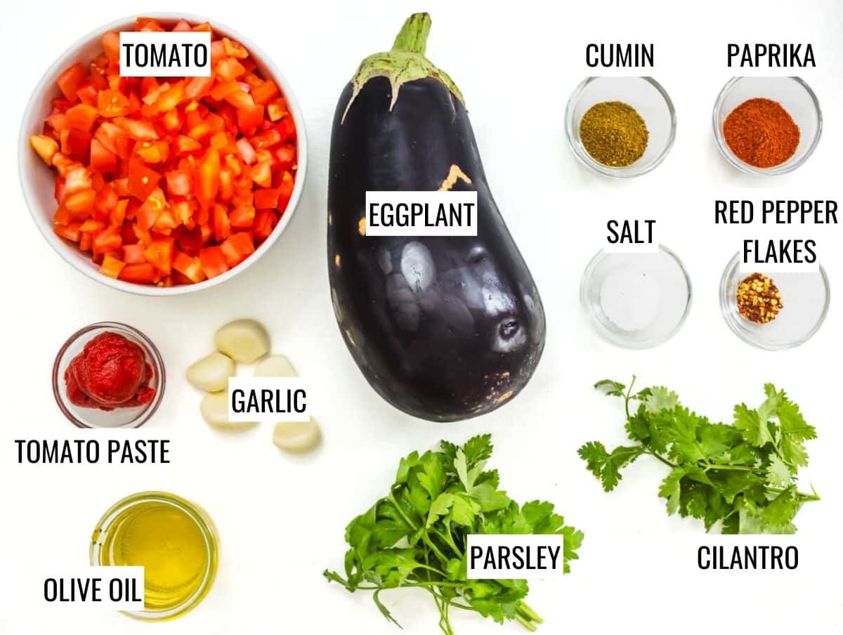Eggplant zaalouk ingredients