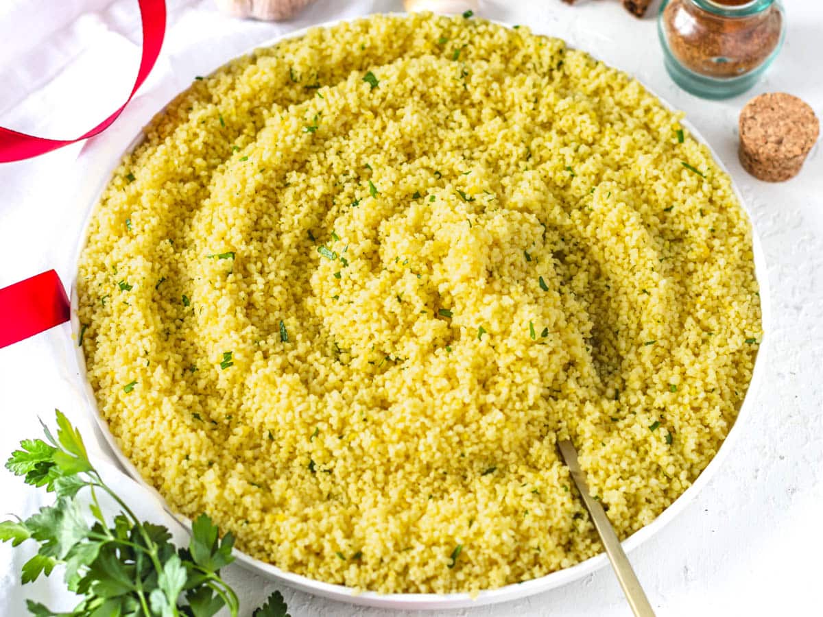 How to cook couscous and store it in a bowl or container