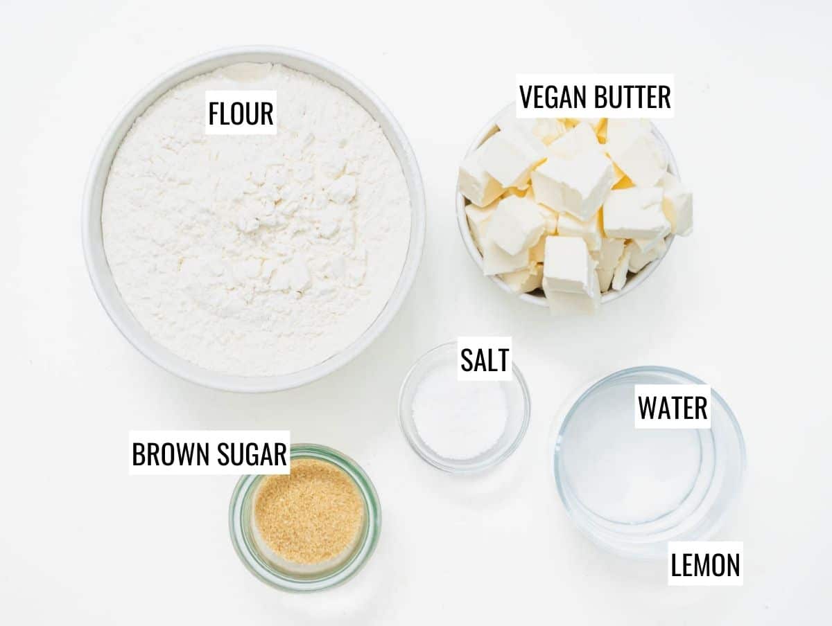 ingredients for vegan pie crust