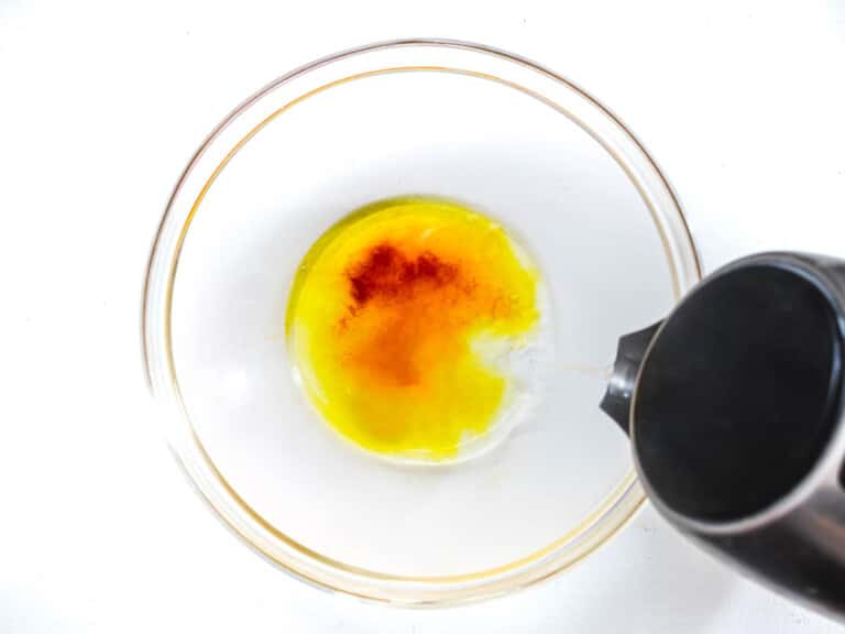 saffron and salt dissolved in hot water