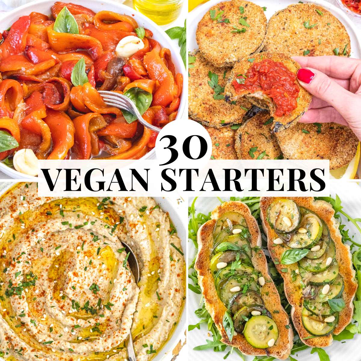 vegan starters with dips and vegetables