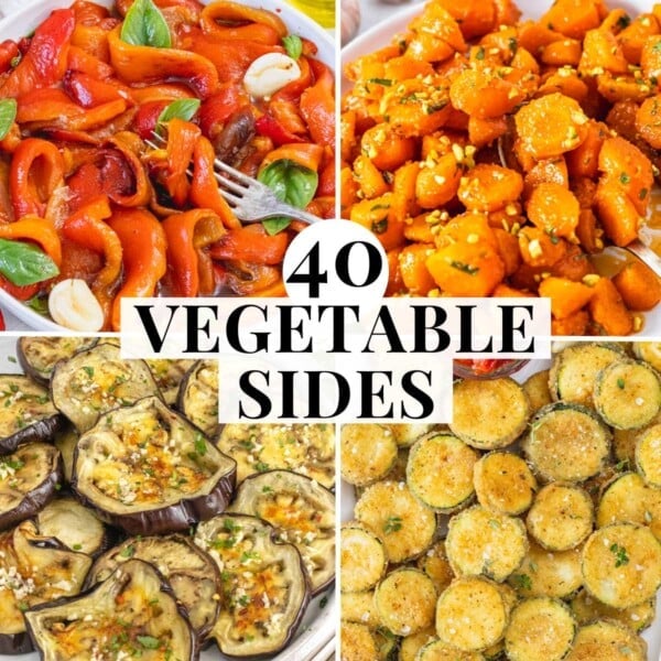 vegetable sides with roasted and marinated veggies