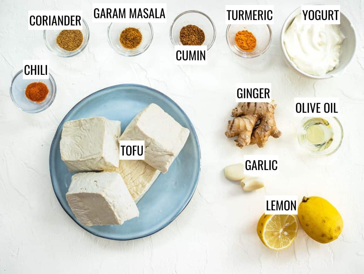 ingredients for the tofu tikka masala marinade