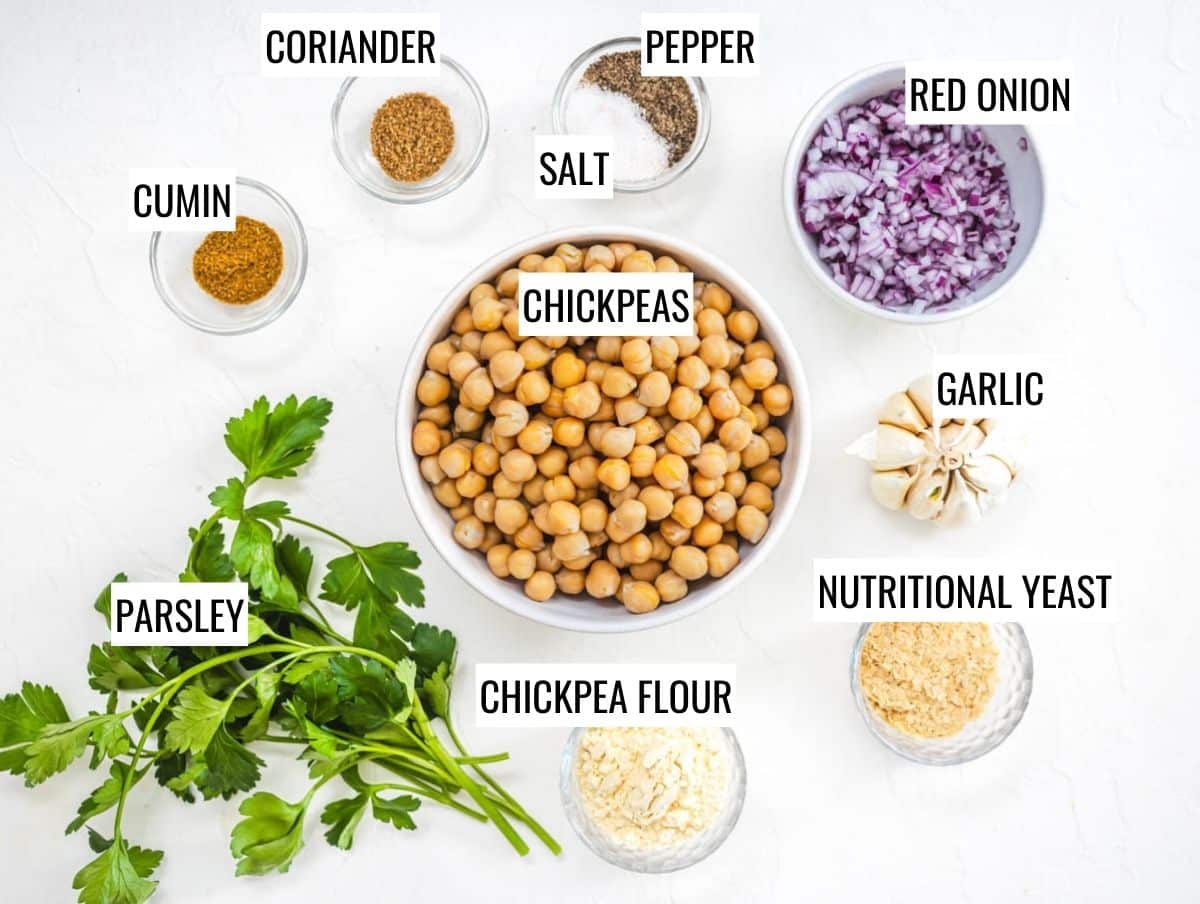 Ingredients for chickpea fritters