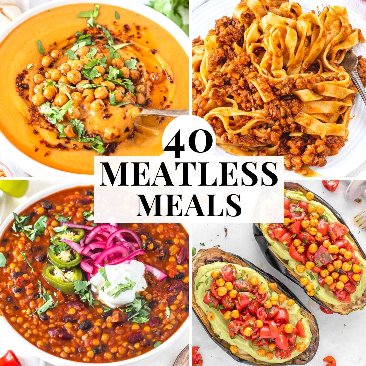 Meatless meals with pasta soups and stews