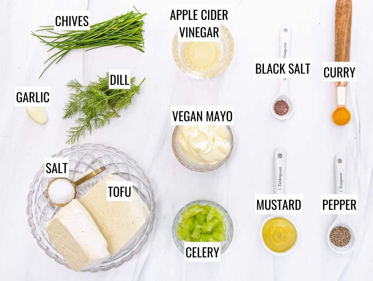 ingredients for vegan egg salad