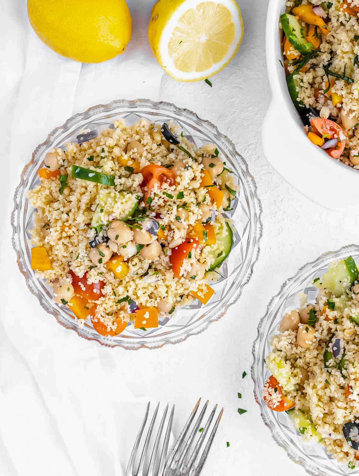 Couscous salad with chickpeas.