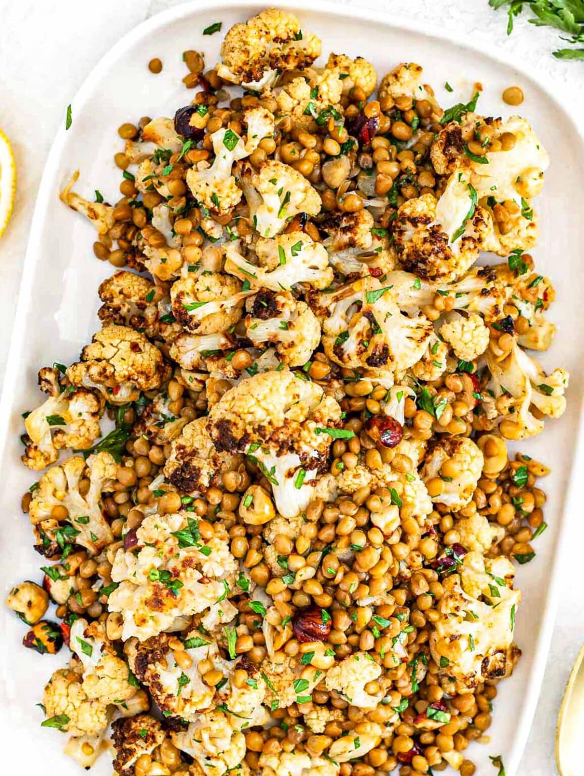 Cauliflower Lentil Salad MediterraneanInspired Recipe