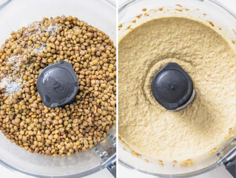blended lentils before and after