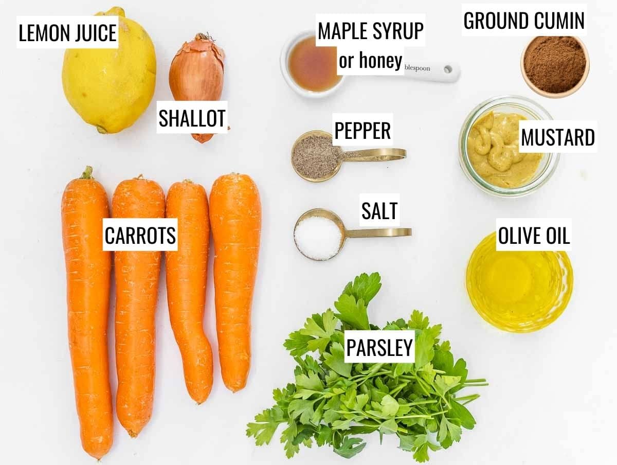 ingredients for carrot salad