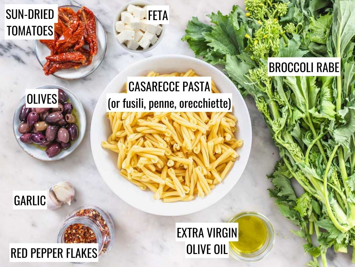 Ingredients for casarecce pasta