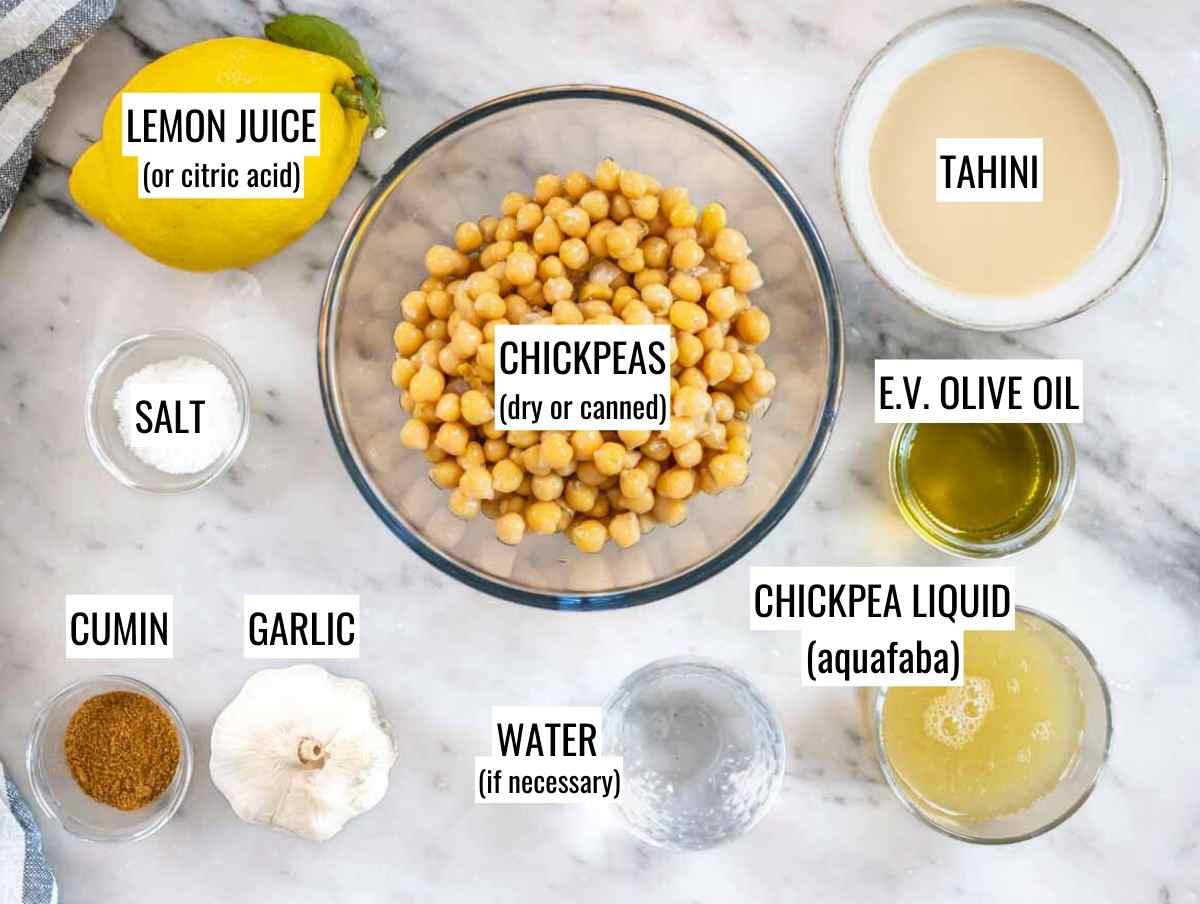 Ingredients for hummus recipe