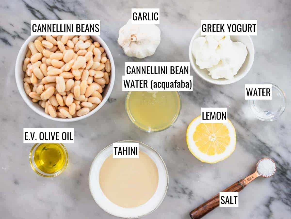 Ingredients for white bean dip