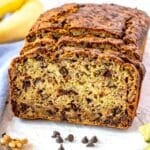 Banana zucchini bread with chocolate chips