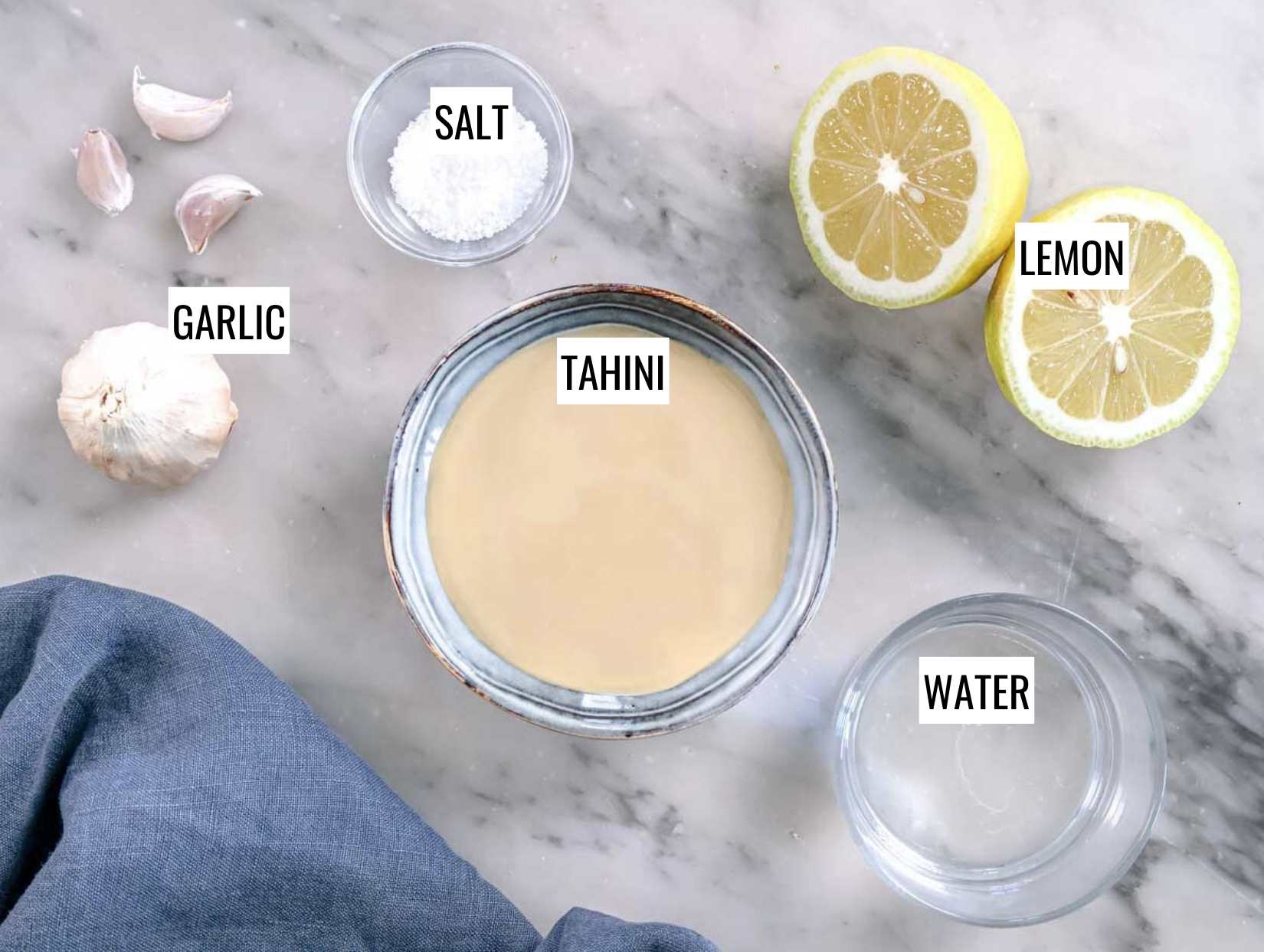 Ingredients for tahini sauce