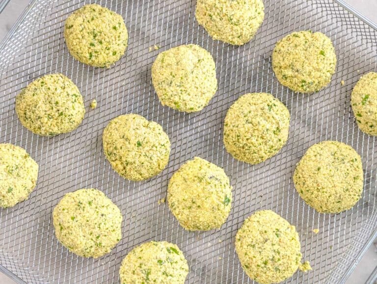 falafel balls on a baking tray