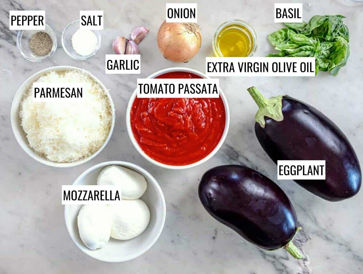 ingredients for eggplant parmigiana