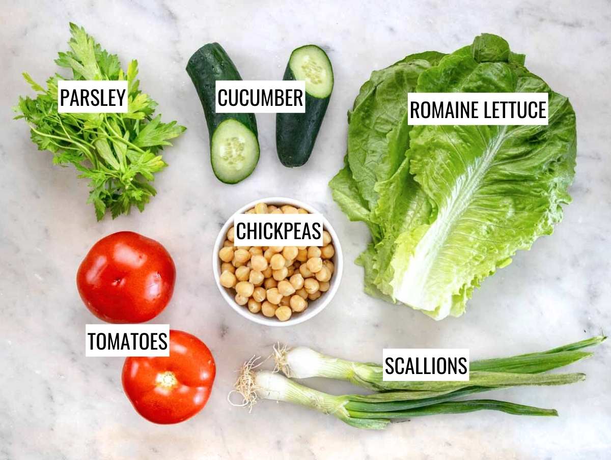 ingredients for tahini salad