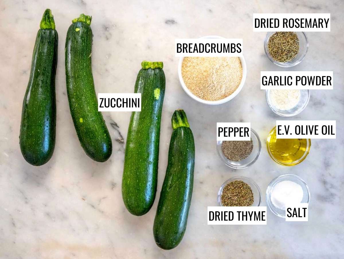 Ingredients for roasted zucchini