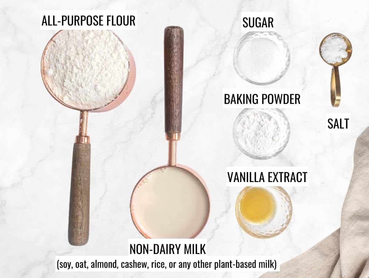 Ingredients for vegan pancakes