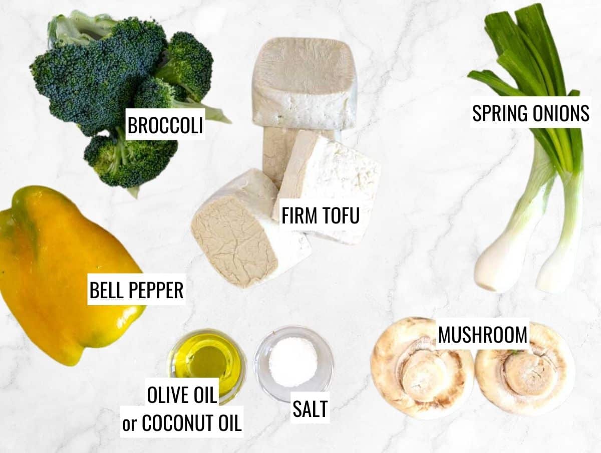 Ingredients stir fry tofu