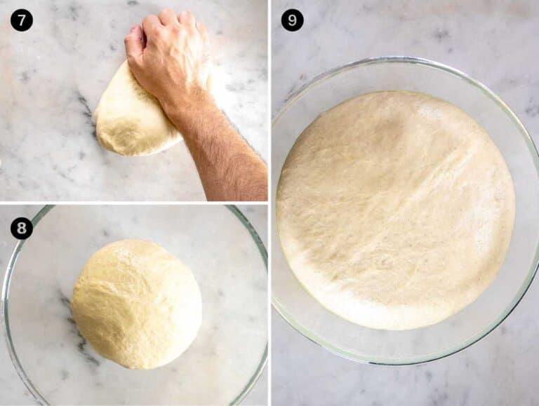 kneading and proofing the dough for vegan donuts