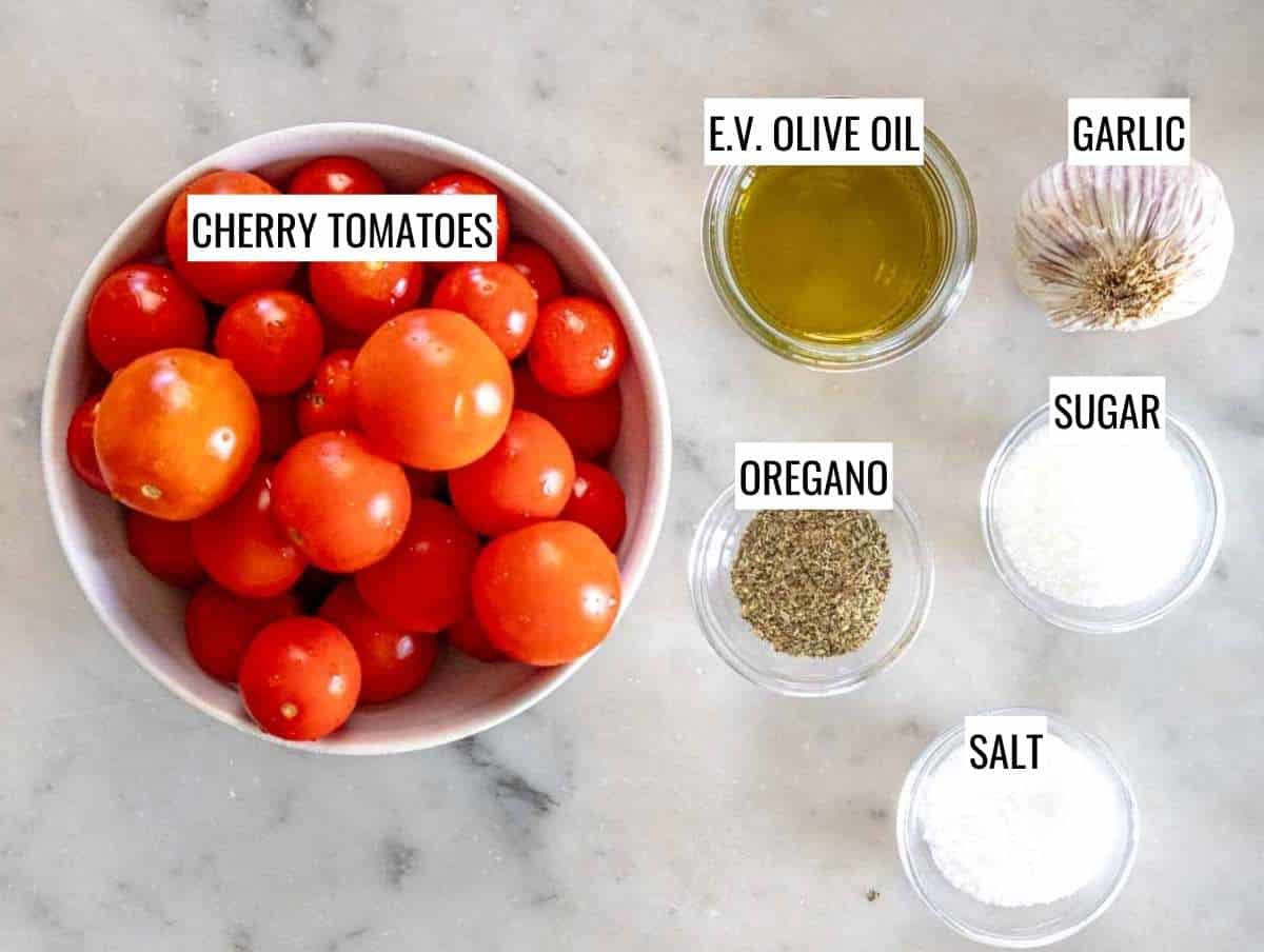 ingredients for tomato confit