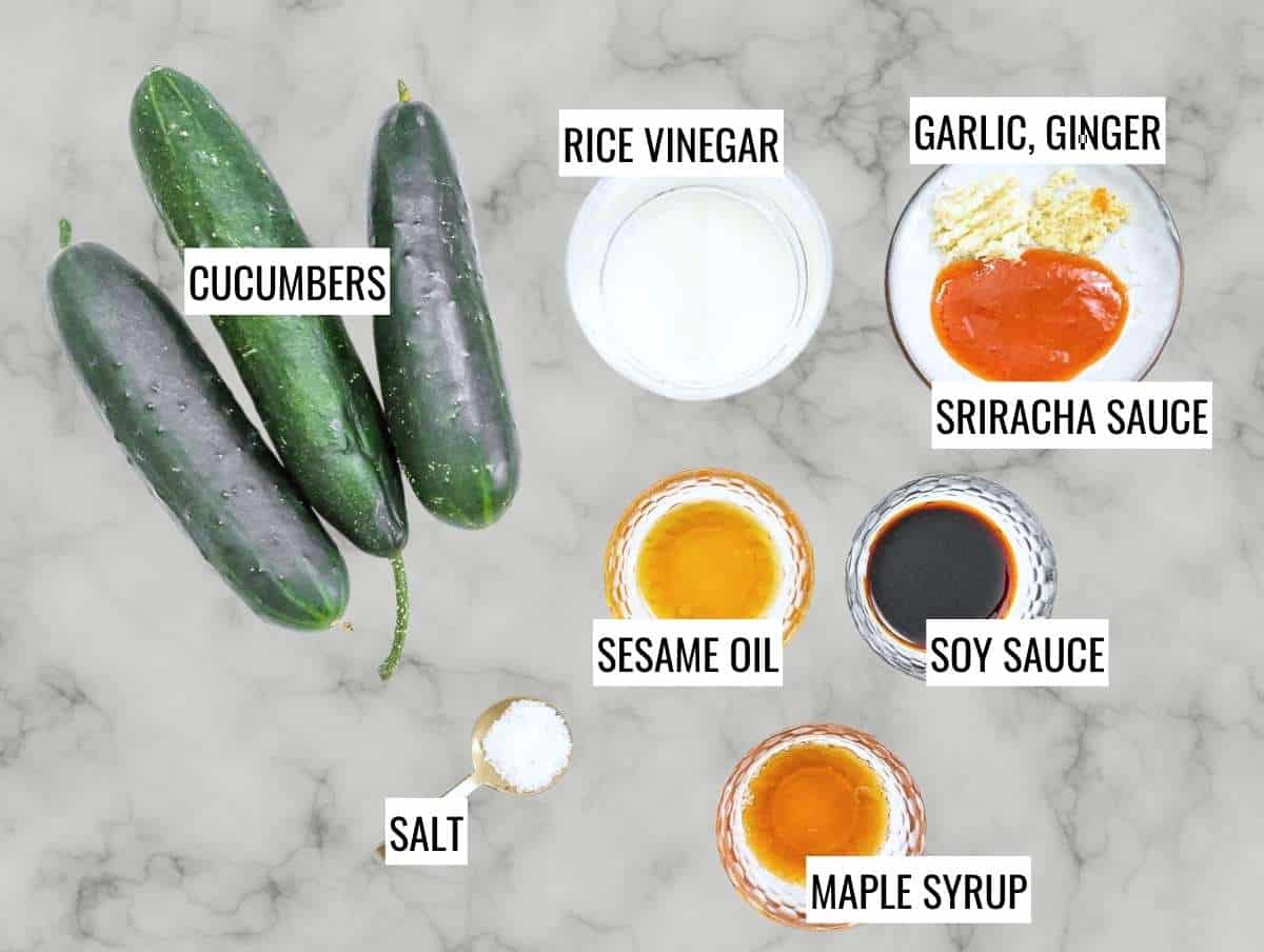ingredients for asian cucumber salad