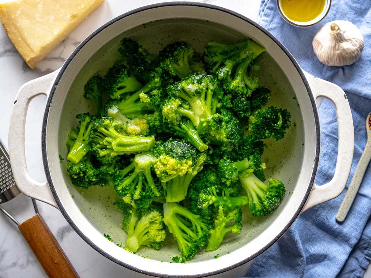 boiling the broccoli in lightly salted water