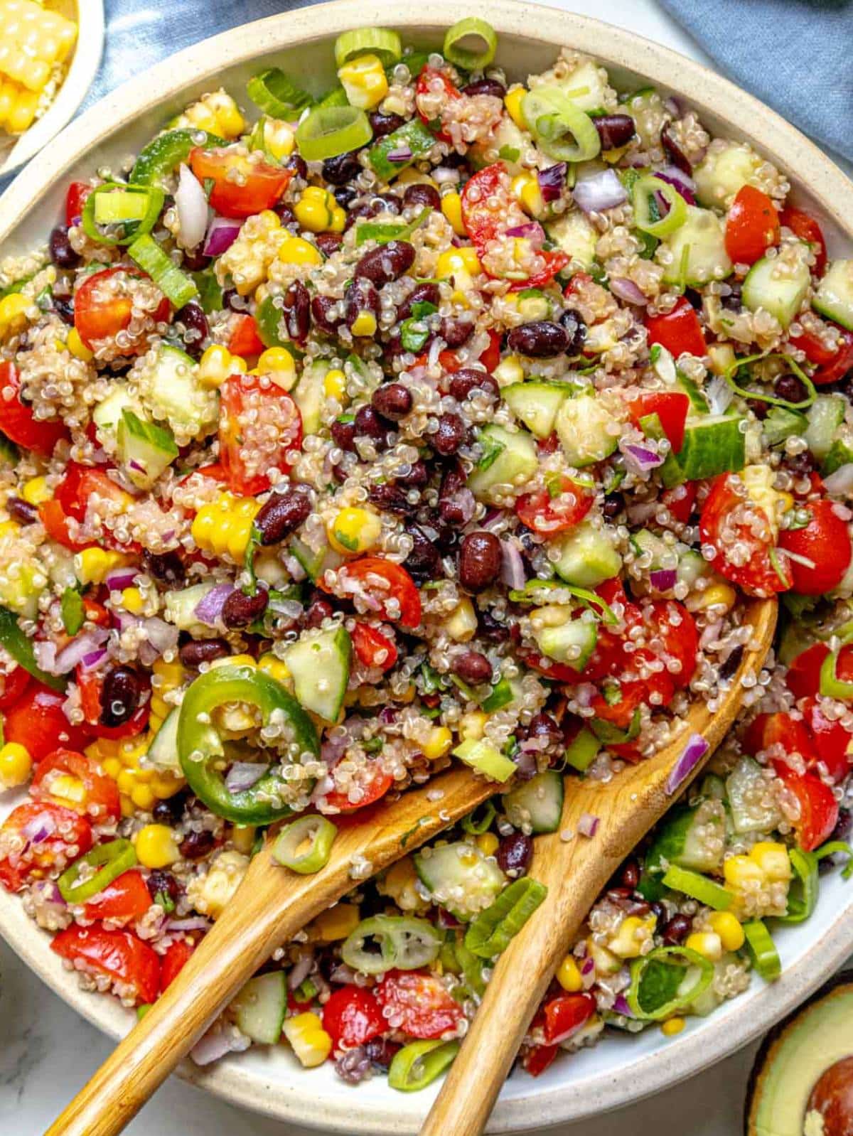 Mexican quinoa salad with black beans.