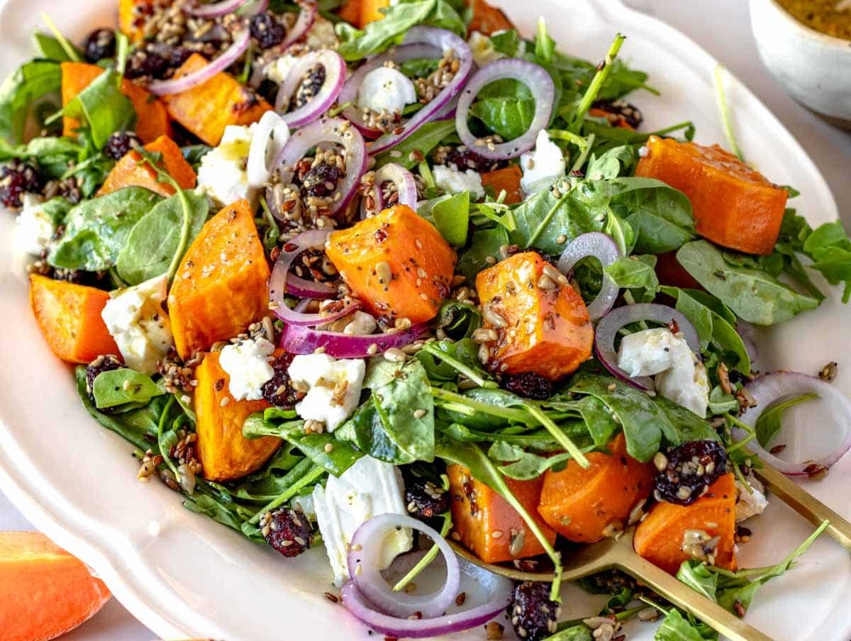 sweet potato salad with maple mustard dressing