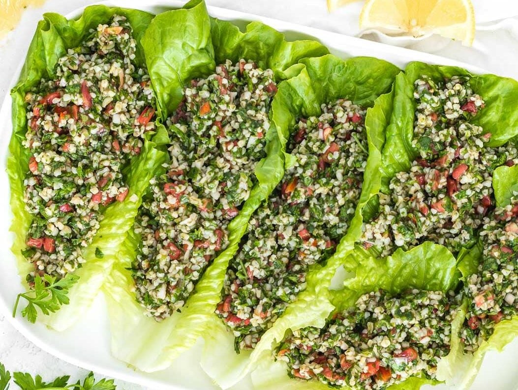 lettuce stuffed with tabbouleh